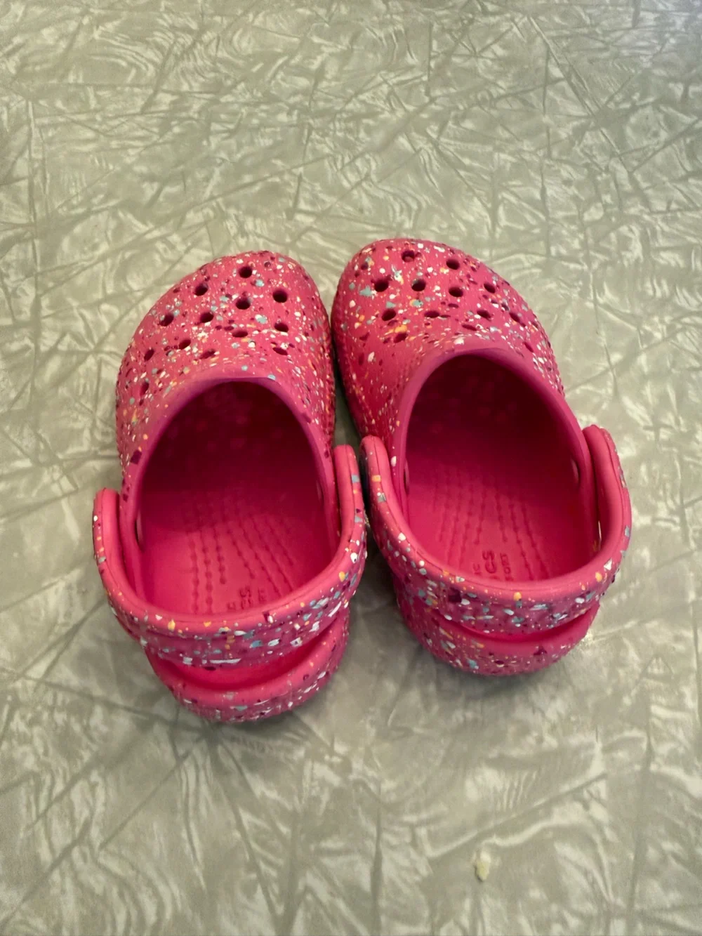 CROCS, “Little Kid” Hot Pink Splatter